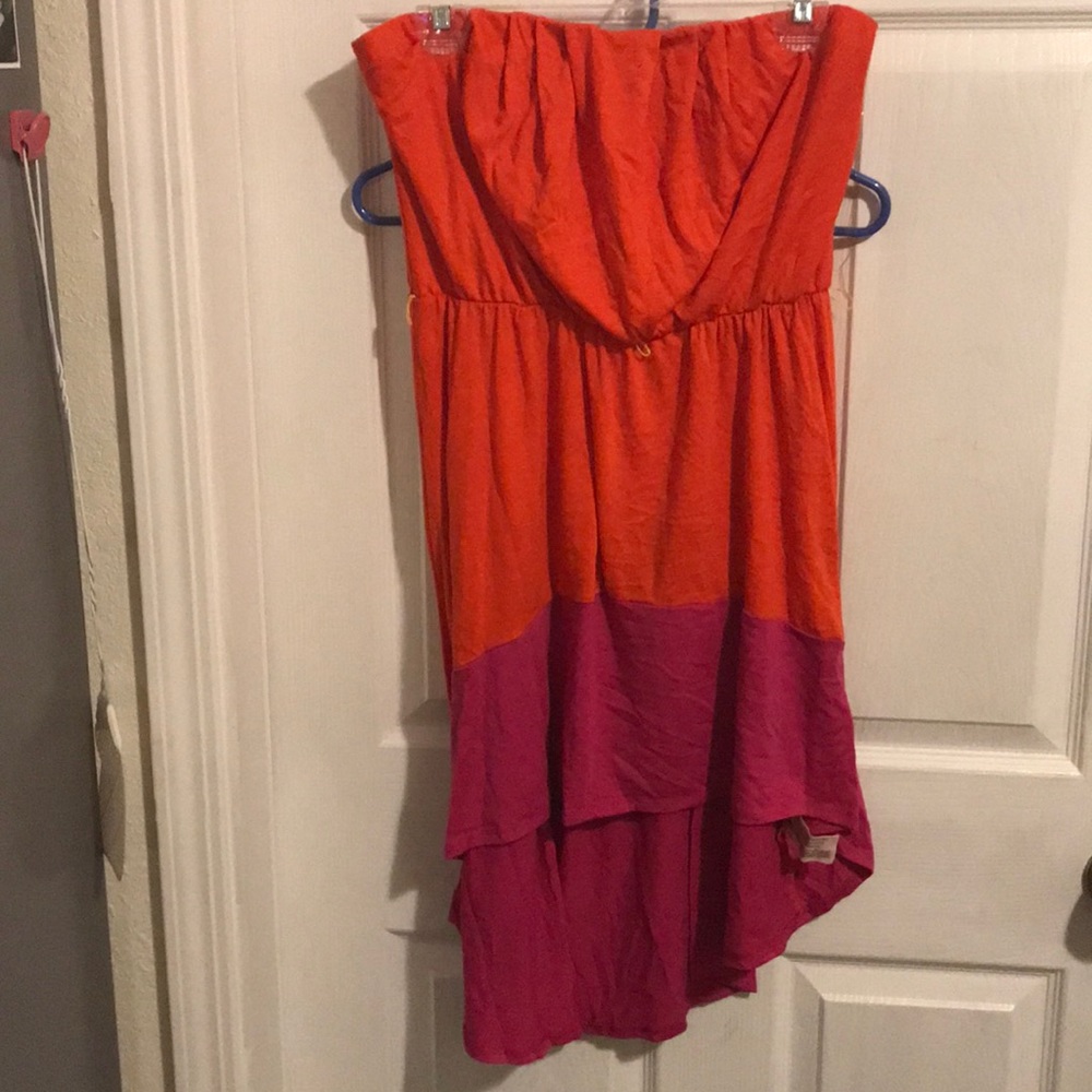 Strapless high low dress